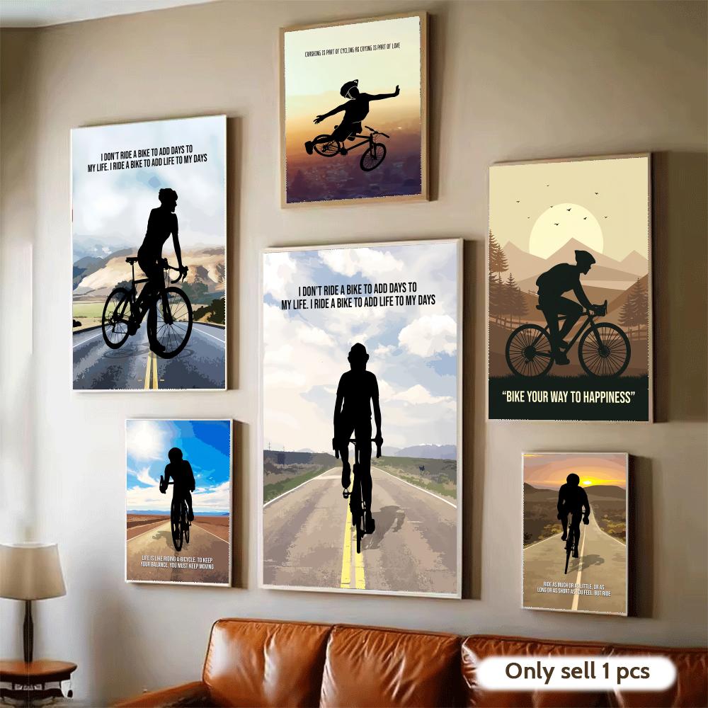 Cycling Quote - Affiche d'art avec citation de motivation