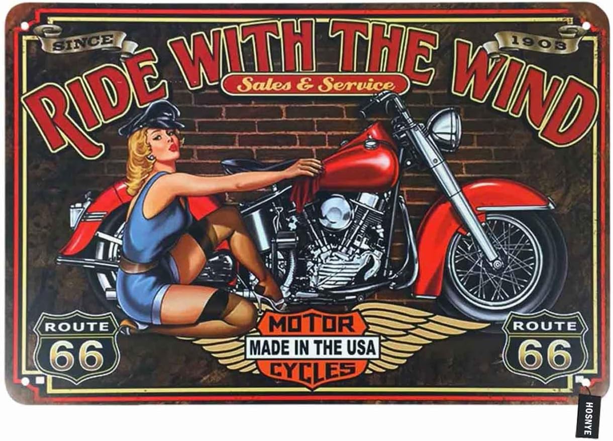 HOSNYE Motor Cycles Pin Up Gir - Cycling Quote avis et prix